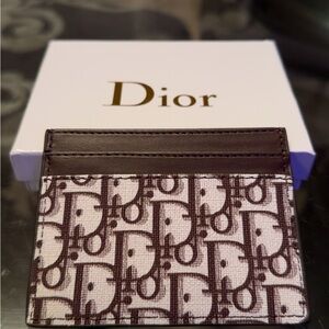 Dior Brown & Cream Monogram Card Holder